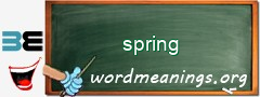 WordMeaning blackboard for spring